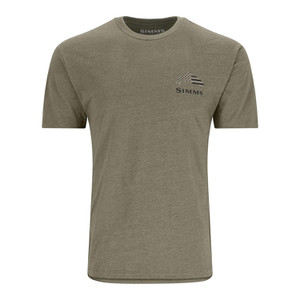 Simms Wooden Flag Trout TShirt Men's in Military Heather